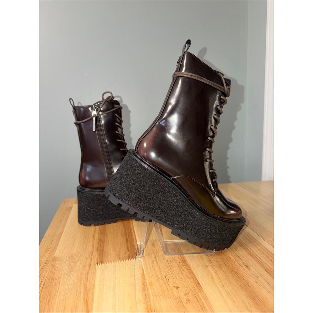 Circus by Sam Edelman SLATER Brown Platform Combat Lace-Up Boots Size 7 NWOB - Picture 4 of 4